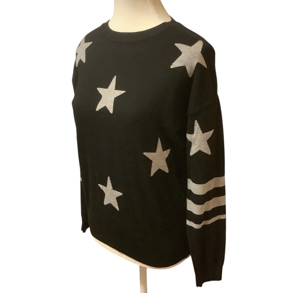 WORKSHOP REPUBLIC BLACK & GRAY LONG SLEEVE STARS & STRIPE SWEATER/ Size S - Picture 2 of 9